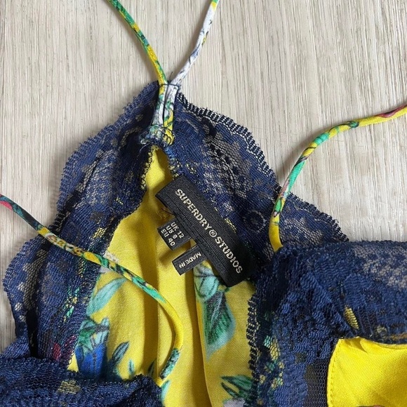 Superdry yellow floral silk cami - Picture 2 of 4